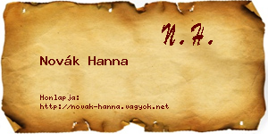 Novák Hanna névjegykártya